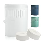 Foxence Moisture Absorber – Non-Electric Dehumidifier for Bedroom, Bathroom & Wardrobe – Silent, Reusable 1L Moisture Trap – Fights Mould, Damp & Musty Smells – Includes 2x450g Refills (Pearl White)
