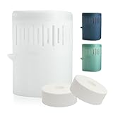 Foxence Moisture Absorber – Non-Electric Dehumidifier for Bedroom, Bathroom & Wardrobe – Silent, Reusable 1L Moisture Trap – Fights Mould, Damp & Musty Smells – Includes 2x450g Refills (Pearl White)