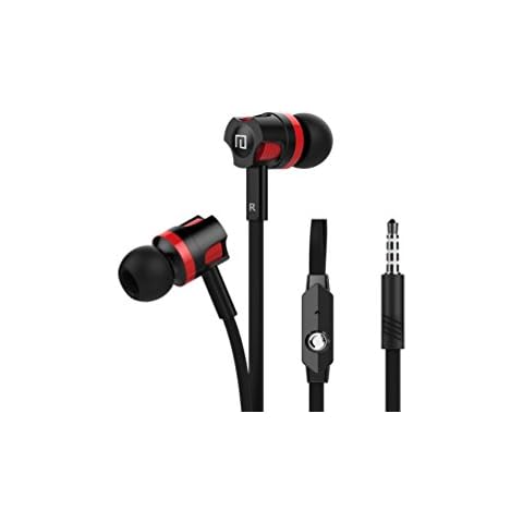Dttshopping Stereo Earphone Super Bass with Microphone. Gaming Headset for Mobile Phone (Black&Red) Cover