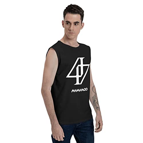 Kpop Mamamoo Reality In Black Tank Tops Mens Summer O-Neck Fashion Casual Cotton Sleeveless Exercise Vest #TOP3