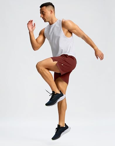 Image of Soothfeel Men's Running Shorts with Zipper Pockets 9 inch / 7 inch / 5 inch Quick Dry Eight Basketball Gym Workout Athletic Shorts
