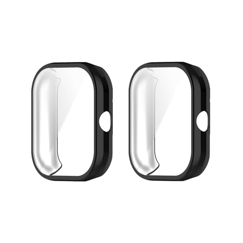 LICHIFIT Redmi Watch4用保護ケース カバー TPU+強化ガラスフィルム 一体化 スマートウォッチカバー 脱着簡単 耐衝撃 傷防止軽量 充電対応 おしゃれ(ブラック+ブラック)