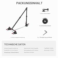 NEEWER Autohalterung Set mit drei Saugnäpfen, Kamerahalterung aus Kohlefaser mit Action Kamera Adapter, NATO Schiene und 60cm Verlängerungsstange kompatibel mit GoPro Insta360, max Belastung 1kg CA136 – Ansicht 8