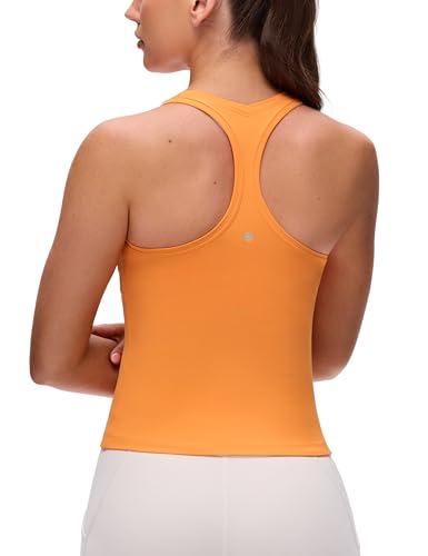 Image of CRZ YOGA Butterluxe Racerback Tank Waist Length | Yoga, Extremely Soft, Tight Fit, Scoop Neck, Sleeveless Tops for Women