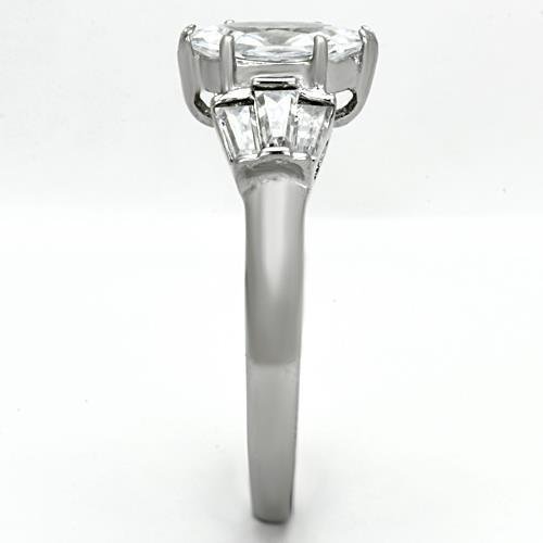 Marquise & Baguette CZ Stainless Steel Wedding Engagement Promise Ring4