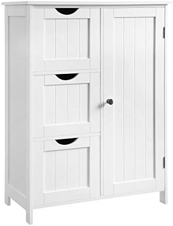 VASAGLE Floor Storage Cabinet, Freestanding Storage Unit with 3 D...