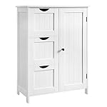 VASAGLE Bathroom Floor Storage Cabinet, Freestanding Bathroom Storage Unit with 3 Drawers, 1 Adjustable Shelf, 11.8 x 23.6 x 31.5 Inches, White UBBC49WT
