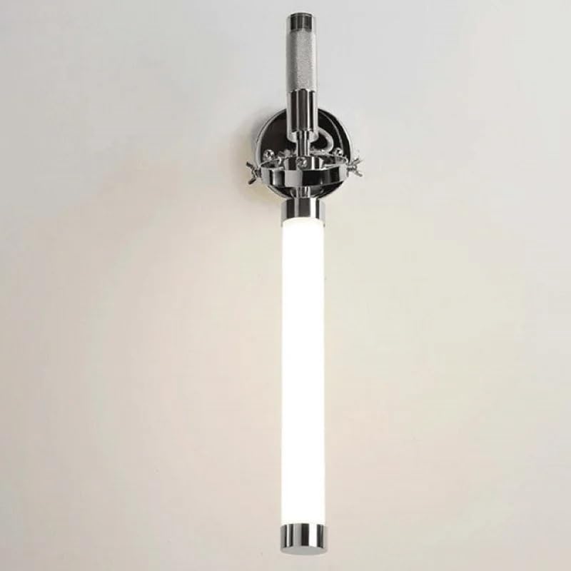 Aplique de pared LED retro en vidrio y metal negro para salón