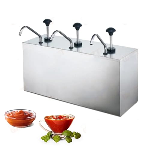 Dispenser Per Salsa,pompaper Dosatore Salsa In Acciaioinossidabile Da 11L Con Testa Pressionerotante a 360°,rimbalzo Rapido E Quantitàstandard,nessunaperdita,per Sciroppo,miele,marmellata,spezie