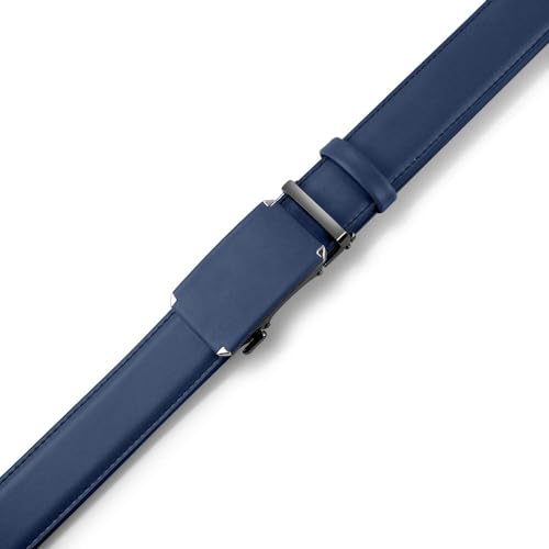 Image of DOOPAI Men's Leather Ratchet Belt, 1 3 /8 inch Wide, Cut-to-Fit | 1 /5 inch micro-adjust fit, trim-to-fit leather strap and smooth auto-lock buckle for dress, business, jeans and gift-ready wear