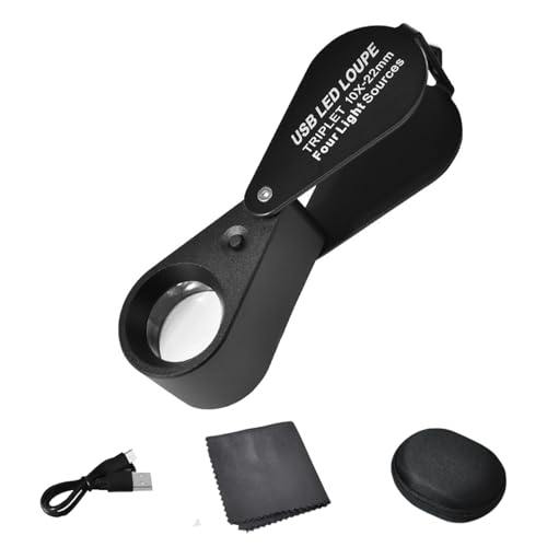 Sperimenta chiarezza senza pari con le loupe gioielliere in ingradamento 10x 20x da 20x da ingrandimento 10x, con lenti a terzine da 21 mm e luce a LED bianca 13pright per potenziati pietre gemme, monete e francobolli