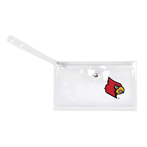 Image of NCAA Louisville Cardinals Unisex Ncaancaa Ticket Wristlet, Clear, 9 inch by 5.25 inch