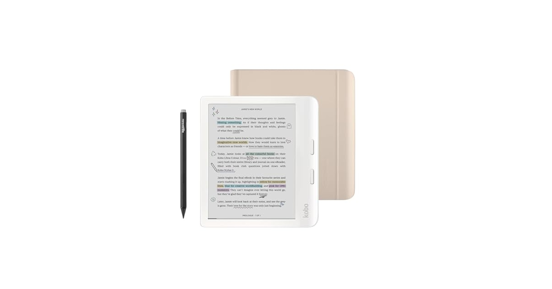 Amazon.com: Kobo Libra Colour White eReader with Case Bundle
