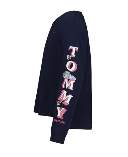 Image of Tommy Hilfiger Girls Long Sleeve Logo Graphic Crew Neck T-Shirt