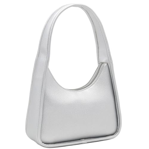 Image of FashionPuzzle Small Minimalist Shoulder Bag for Women, Faux Leather Underarm Purse, Chic Top Handle Handbag for Everyday
