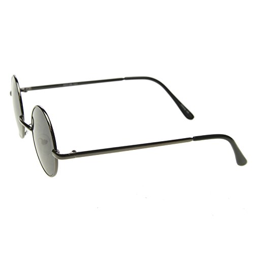 Image of zeroUV Small Retro-Vintage Style Lennon Inspired Round Metal Circle Sunglasses