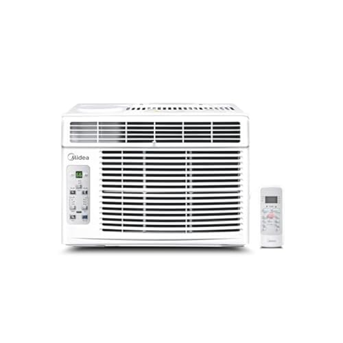 Midea MAW06R1CWT EasyCool Window Air Conditioner, Fan-Cools, Circulates and Dehumidifies up to 250 Sq Ft, Reusable Filter, LCD Remote Control, 6,000 BTU(2024 New), White