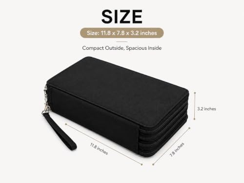 Image of 216 Slots Colored Pencil Case Organizer, 4 Layer Bag