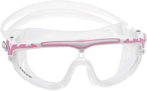 Cressi Skylight Gafas de Natación Anti-vaho, Unisex Adulto, Transparente/Blanco/Rosa, Talla única