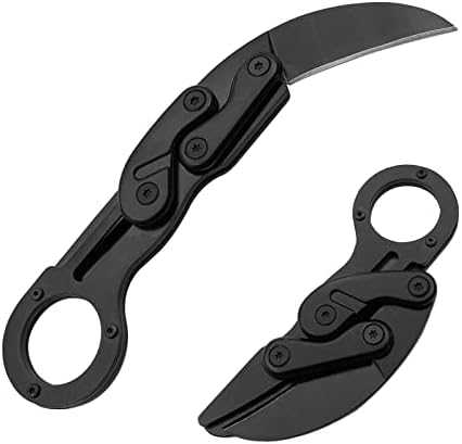 Ismosm Outdoor Mini Camping Stainless Handle Survival Knife Multifunction Outdoor Tactical Rescue Tools Folding Hunting (new claw knife black)