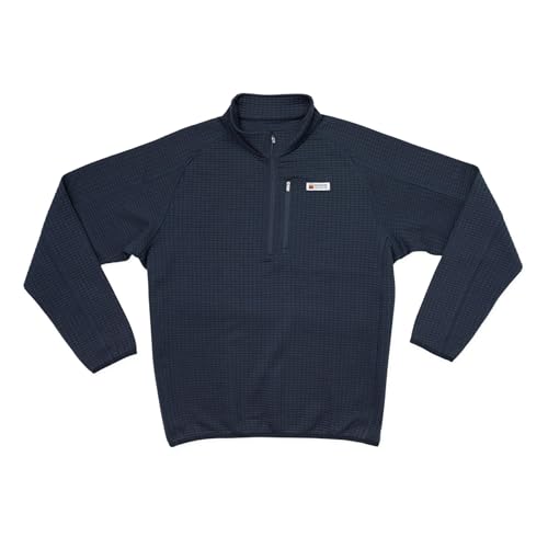 Men's Waffle 1/4 Zip Pullover (Navy) MEDIUM