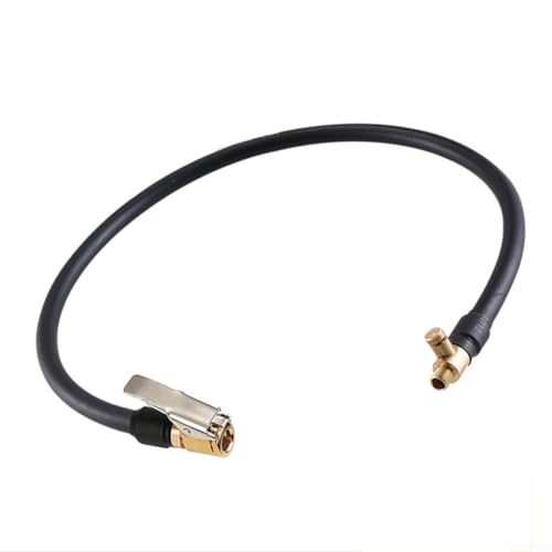 Bomba de aire de manguera extendida para motocicletas, incluye adaptador de boquilla para inflado rápido de neumáticos y control de presión (60 cm)