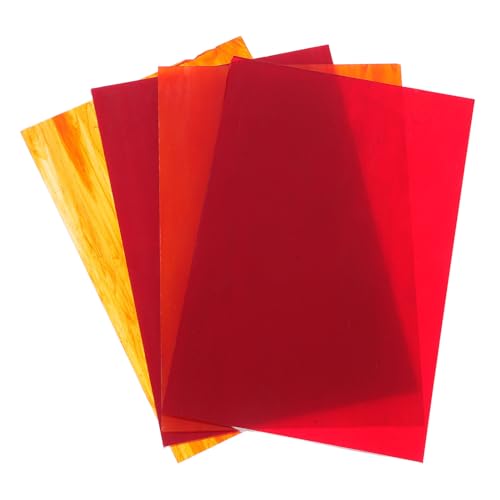 TOPBATHY 4 pièces Plaques de Verre Vitrail Colorées Carreaux Mosaïque Verre Teinté pour Projets Créatifs Décorations Murales DIY et Vitraux Artisanaux