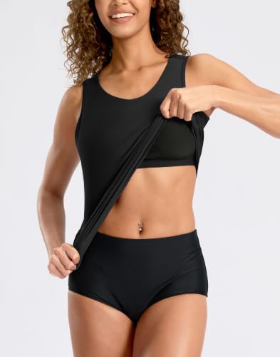 Image of G Gradual Tankini Tops for Women High Neck Swimsuits Swim Top Modest Bathing Suit Swimwear Tank Top only No Bottom