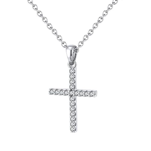Collier croix pavée scintillante argent pour un style quotidien