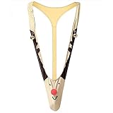 PINKY SENSON Reindeer Christmas G-String Underwear for Men – Novelty Holiday Bodysuit Thong Party Outfit