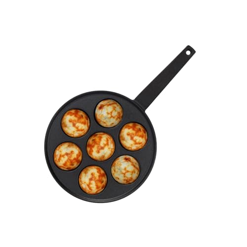 Image of GREENCHEF Pre-Seasoned Cast Iron Zesto Paniyarkkal 7 Pits | Pre-Seasoned with 100% Vegetable Oil | Naturally Nonstick | High Pressure Casting | High Strength | Bring Back Nostalgic Taste | Toxin-Free