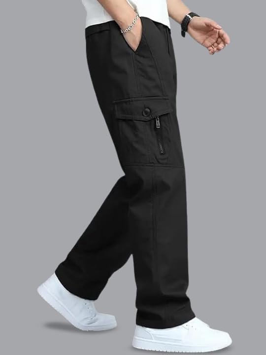 Image of FABRIPPLE Men's Olive Green Cargo Pants | Relaxed Fit Utility Trousers | Multi Pocket Casual Wear | Stylish Streetwear Bottomwear for Men