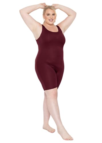 Image of STRETCH IS COMFORT Womens Plus Size Tank Unitard Athletic Rompers For Women