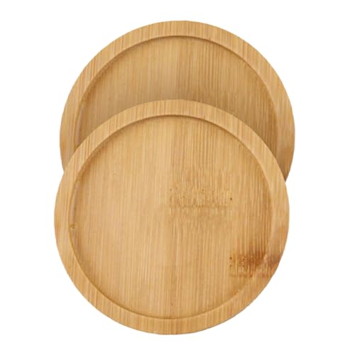 NUOBESTY 2piezas Platillo para Maceta De Bambú Bandeja Redonda De Goteo Bandeja Pequeña para Flores Suculentas Platillo Decorativo para Plantas De Interior y Exterior