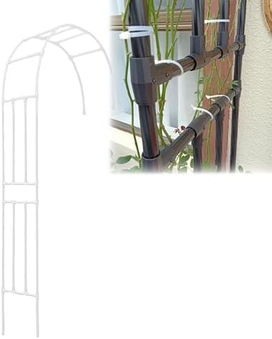 KUANGGE GardenArch トレリス つる植物用 高耐久 ハーフサイド メタル ガーデンアーバー パーゴラ 壁 屋外 屋内