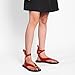 Molozoey Suede Flat Sandals for Women with Metal Circular Ankle Strappy Ladies Fashion Cute Summer Flip Flops RED Sandals Dressy.