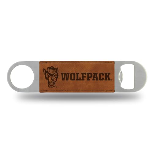 Rico Industries NCAA North Carolina State Wolfpack Faux Leather Laser Engraved Bar Blade - Great Beverage Accessory for Game Day