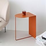 Générique Table d'appoint en métal, Table carrée Moderne, Table de Chevet Simple, Petite Table Basse, Table de canapé pour Les Coins du Salon, Toutes Occasions (Orange)