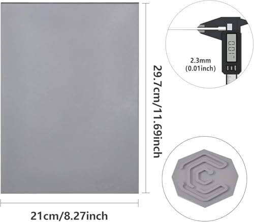 Creatorally Gummiblätter für Lasergravur, A4-Größe (29,7 x 21,1 cm, 2,3 mm dick), weiches Stempelmaterial, geruchsarm, langlebige Schnitzblöcke für individuelle DIY-Gummistempel und Bastelarbeiten, 2