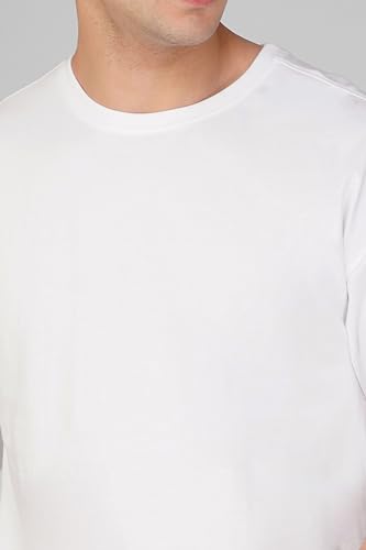Image of crazymonk Oversized Baggy Fit Drop Shoulder Half Sleeves Round Neck Solid Pure Cotton T-Shirt for Men