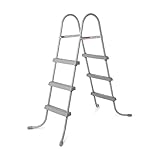 Bestway 58334E 36-Inch Steel Above Ground Swimming Pool Ladder No-Slip Steps