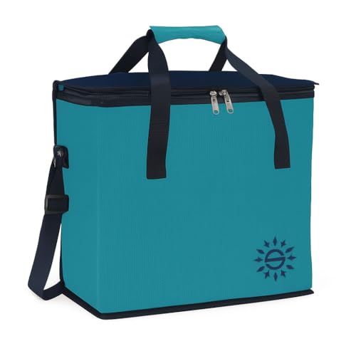 Borsa Termica PLUS 9 Lt con Zip Rinforzata e Tracolla – Ideale per Mare, Pic Nic e Outdoor (1 BORSA TERMICA 9LT LIGHT BLUE)