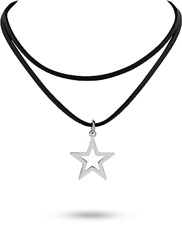 Sacina Gothic Boho Layered Star Choker Necklace, Black Choker, Boho Gothic Necklace, Christmas Jewelry Gift for Women