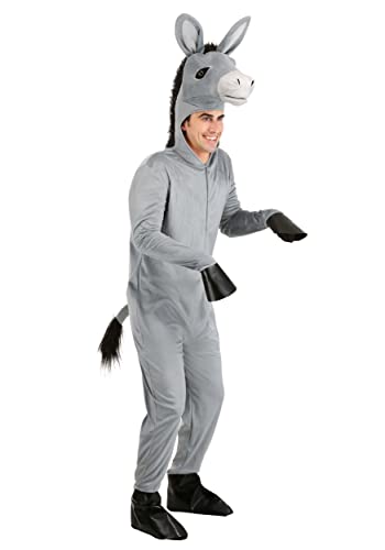 Disfraz de burro para hombre tipo mono de animal gris, ropa interior y exterior de Halloween