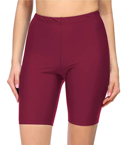 Merry Style Damen Badehose High Waist Schwimmhose für Wassersport SUP Schwimmradler MS10-333 (Weinrot,40) 1