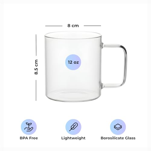 Set de 4 Mugs de vidrio Borosilicato 12 oz Lucco miniatura 2