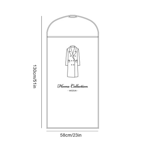 Hanging Garment Bag, Garment Bag for Hanging Clothes with Transparent Window, Back Zipper, Suitable for Suits, Jackets, Coats (6 Pieces)2