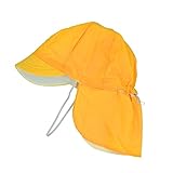 [フットマーク] フラップ付き 体操帽（UV対策に・熱中症対策に取り外し可能なたれ付き）イエロー フリーサイズ