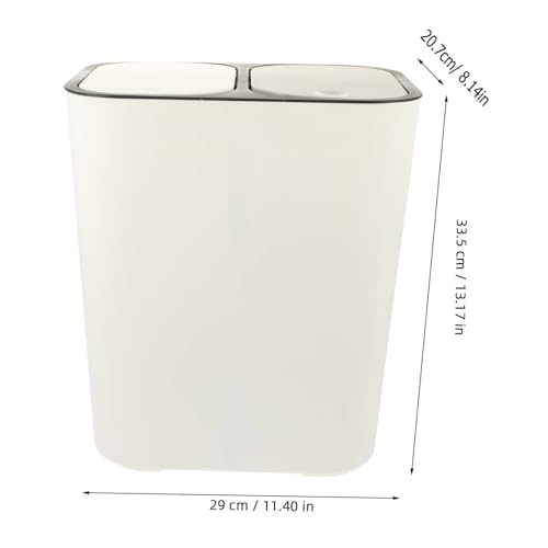 Caneca de basura para cocina Unomor blanca beige 13.2x11.4x8.2 in miniatura 2