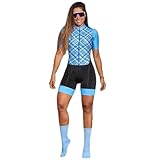 Triathlon Damen Radfahren Jersey Outdoor Sportswear Atmungsaktives eng anliegendes Radtrikot mit kurzen Ärmeln (Color : 20 338, Size : Small)
